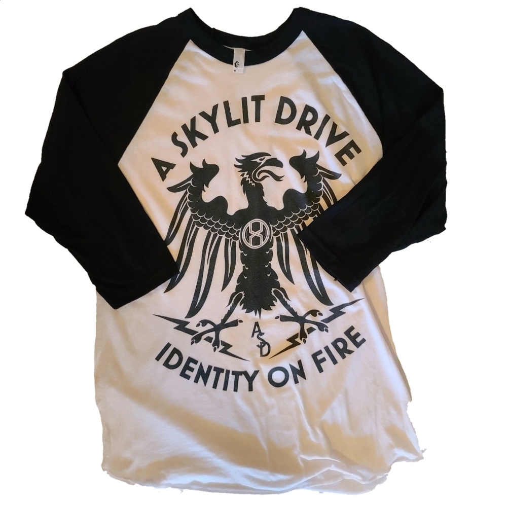 A Skylit Drive Black and White Baseball T-Shirt